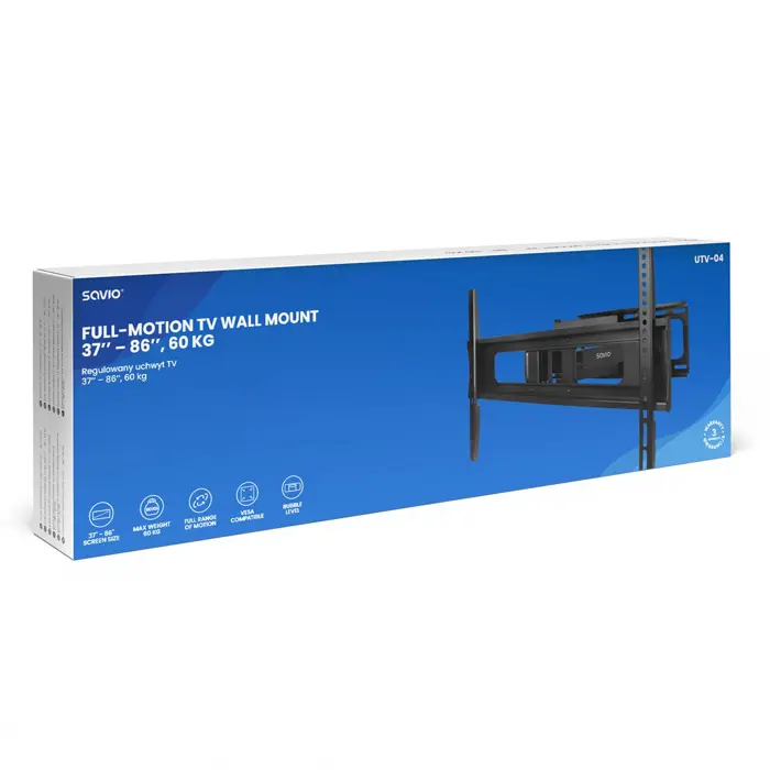 Savio UTV-04 TV mount/stand 2.18 m (86") Black