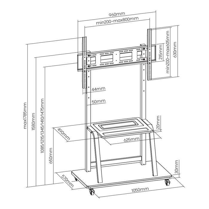 SBOX podni stalak za TV FS-1035 mobilni