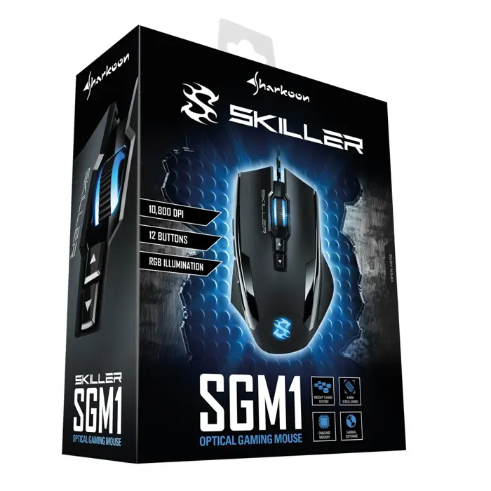 Sharkoon Skiller SGM1 mouse Right-hand USB Type-A Optical 10800 DPI
