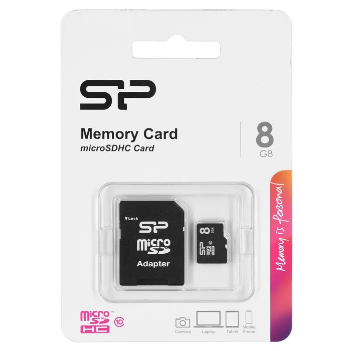 Silicon Power SP008GBSTH010V10SP memory card 8 GB MicroSDHC Class 10