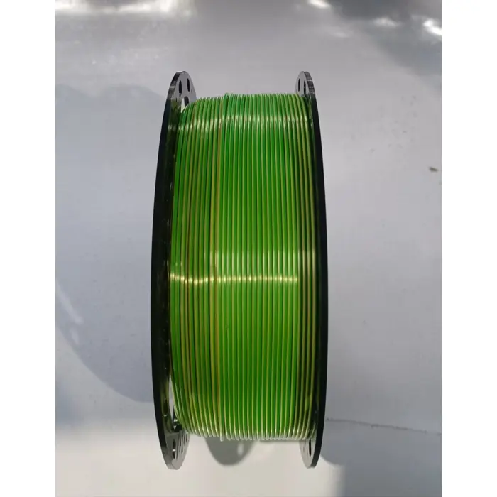 Silk PLA filament 1.75 mm, 1 kg, yellow/green