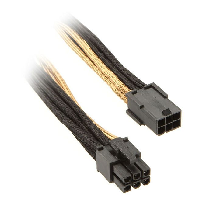 SilverStone 6-Pin-PCIe zu 6-Pin-PCIe Kabel 250mm - black/gold SST-PP07-IDE6BG