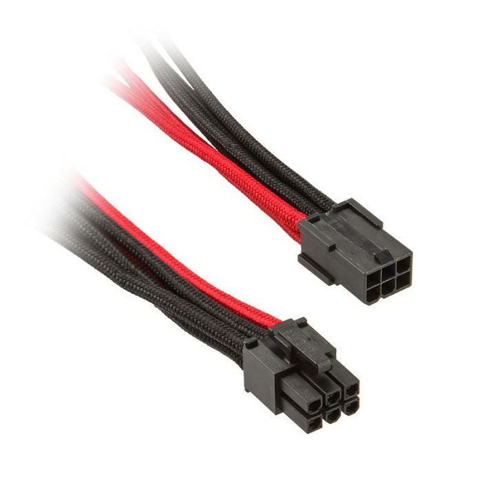 SilverStone 6-Pin-PCIe zu 6-Pin-PCIe Kabel 250mm - black/rot SST-PP07-IDE6BR