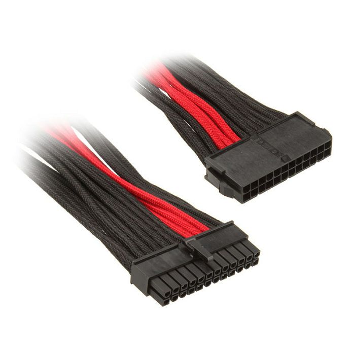SilverStone ATX 24-Pin-Kabel, 300mm - black/rot SST-PP07-MBBR