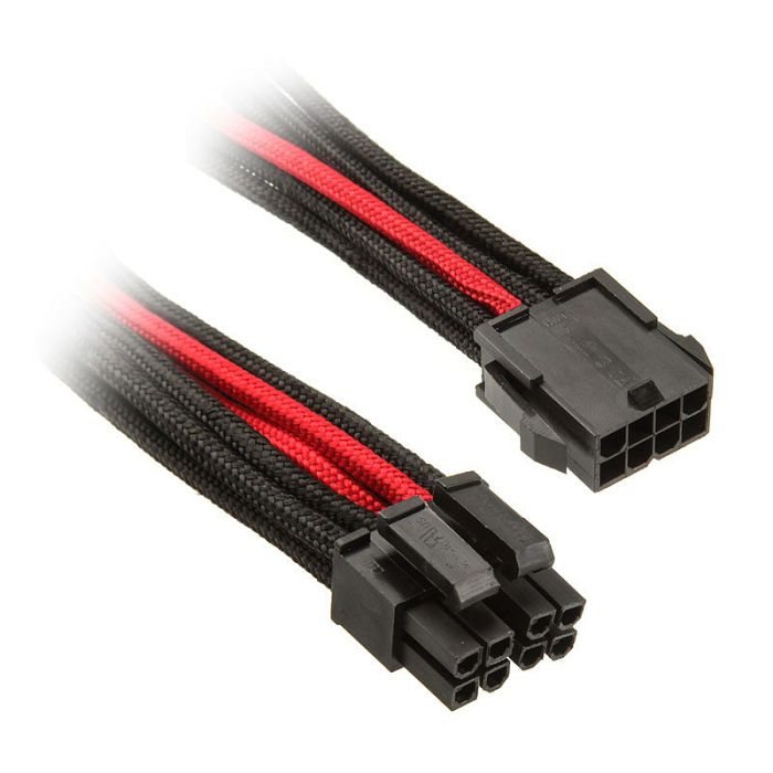 SilverStone EPS 8-Pin zu EPS/ATX 4+4-Pin Kabel, 300mm - black/rot SST-PP07-EPS8BR