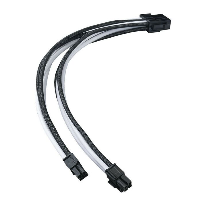 SilverStone EPS 8-Pin zu EPS/ATX 4+4-Pin Kabel, 300mm - black/white SST-PP07E-EPS8BW