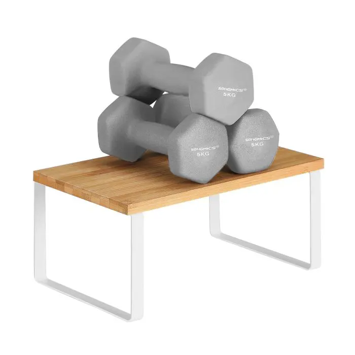 SONGMICS 2x shelf organizer white bamboo