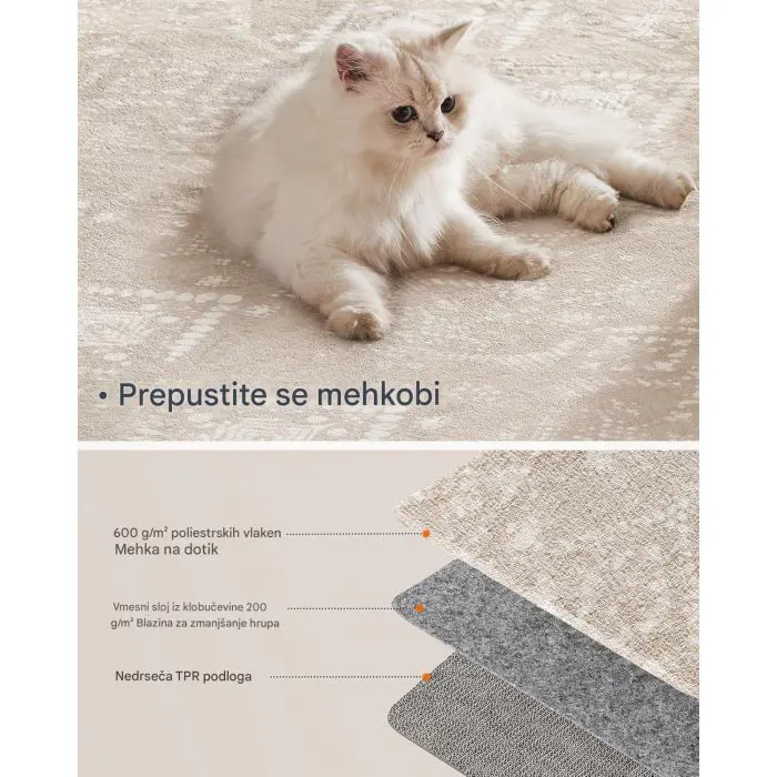 Songmics Home a non -slip carpet in the color of the cappuccino