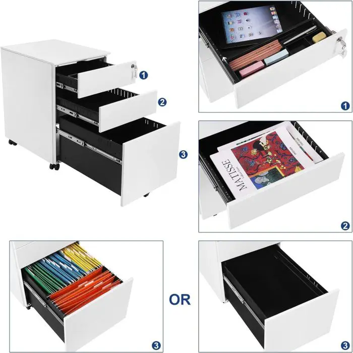 SONGMICS Office cabinet on wheels OFC60BK