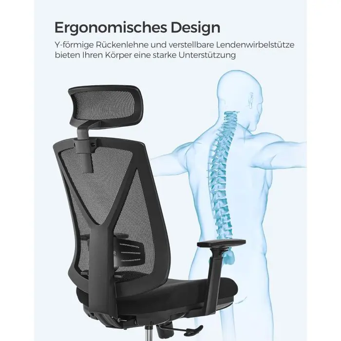 SONGMICS office chair, black, OBN61BKV1