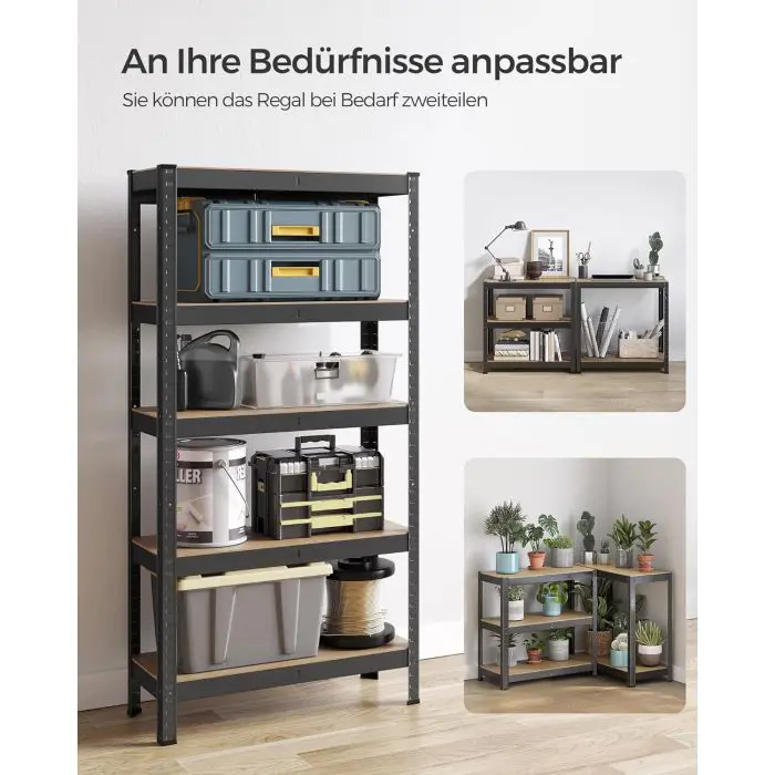 SONGMICS Shelf 30 x 75 x 150 cm brown-black, GLR030B21