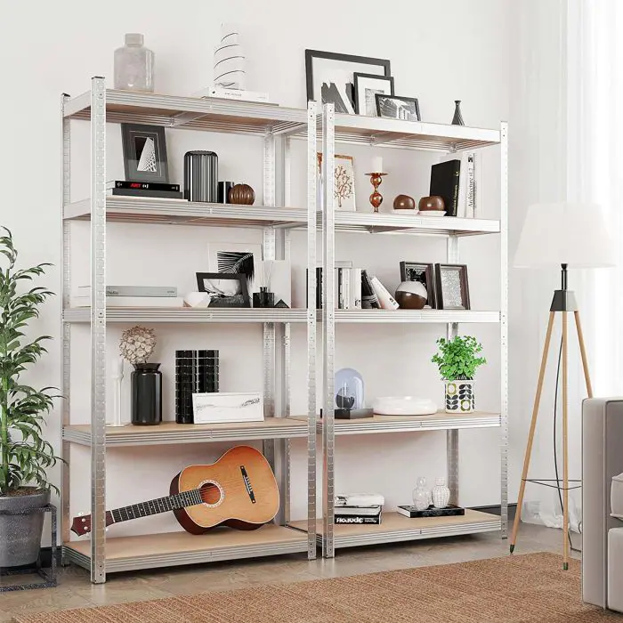 SONGMICS Shelf 40 x 90 x 180 cm beige-silver