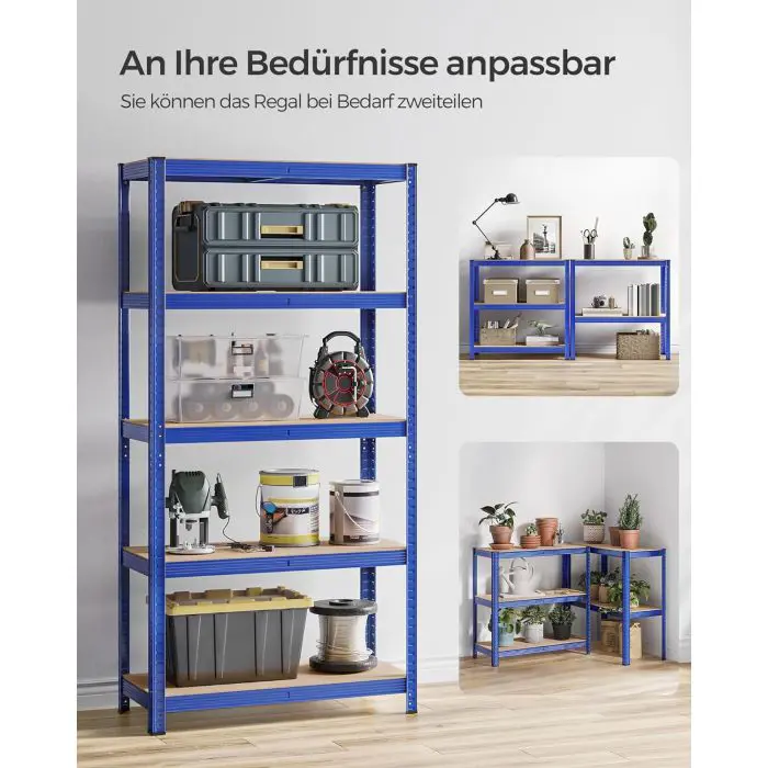 SONGMICS Shelf 40 x 90 x 180 cm brown-modern, GLR040Q01
