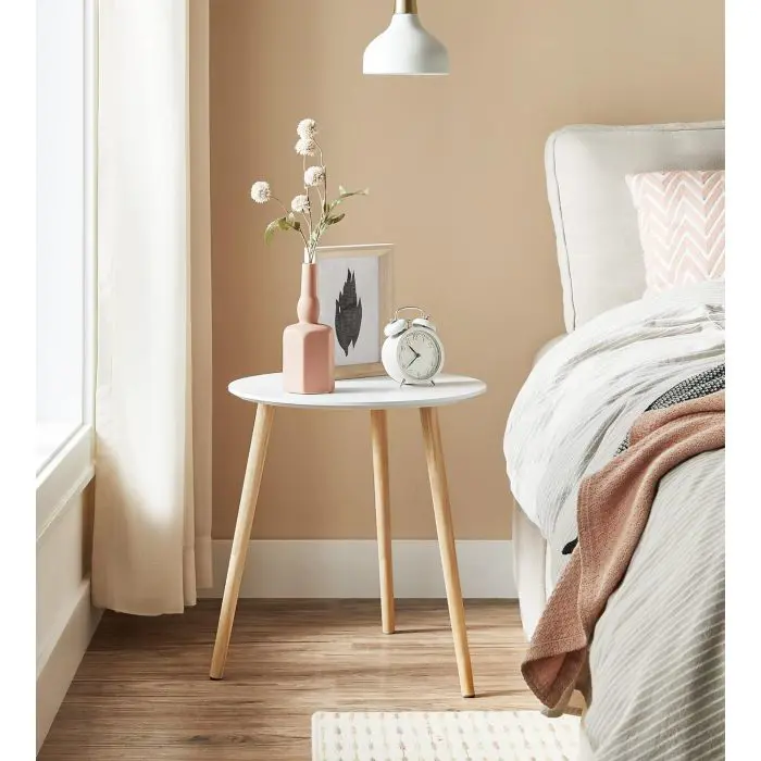 SONGMICS Table 2X for living room 45 x 50 x 45cm white, LET07WN