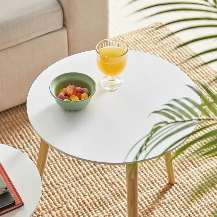 SONGMICS Table 2X for living room 45 x 50 x 45cm white, LET07WN