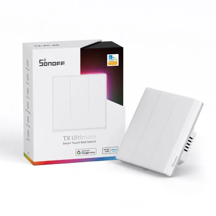 SONOFF smart wall switch TX Ultimate RGB, Wi-Fi, triple