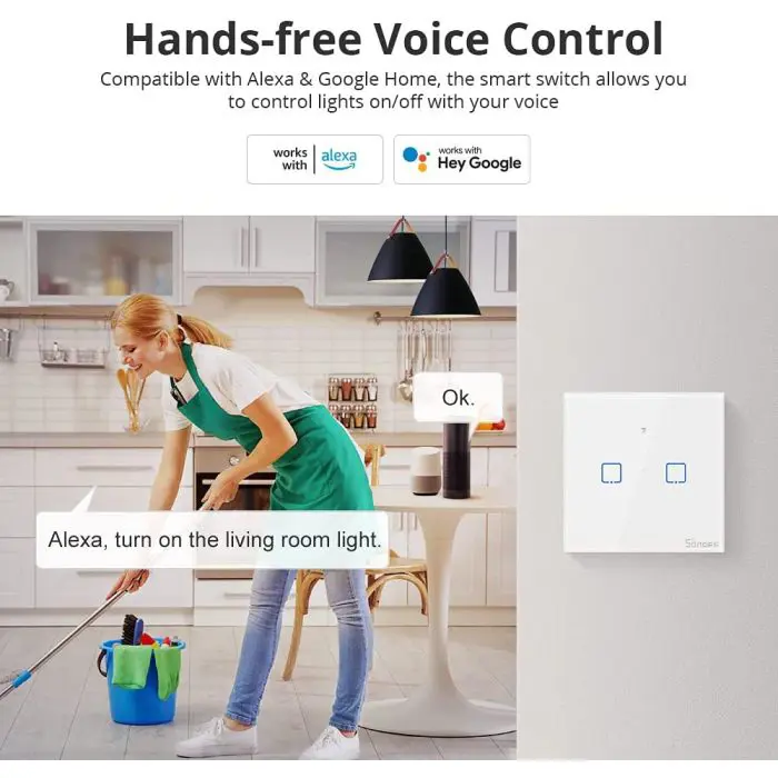 SONOFF smart wall switch Wi-Fi + RF433 dual T1EU2C-TX