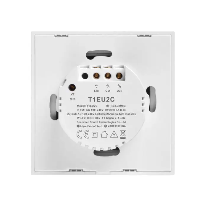 SONOFF smart wall switch Wi-Fi + RF433 dual T1EU2C-TX