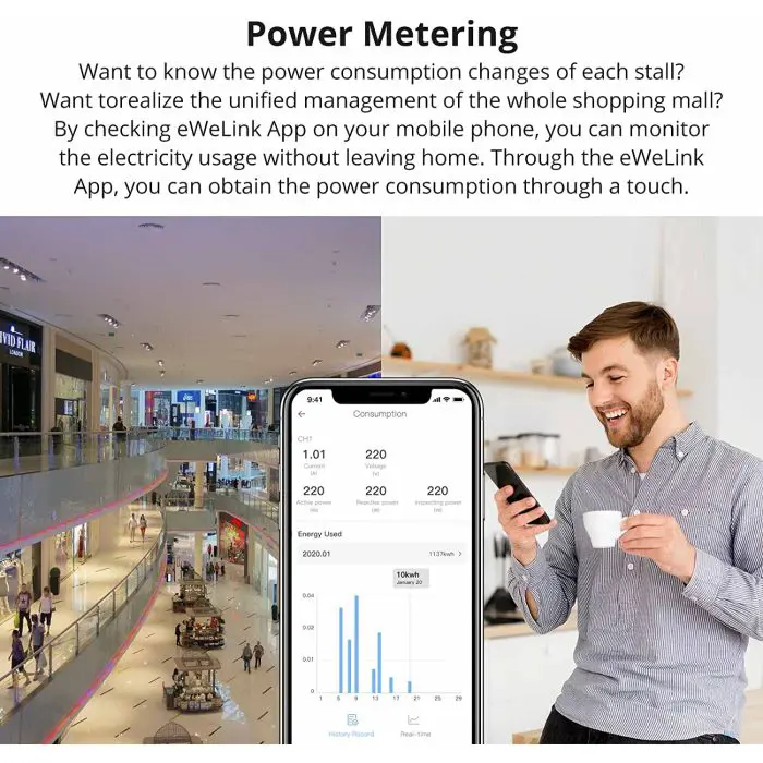 SONOFF smart Wi-Fi switch for measuring energy consumption SPM-MAIN