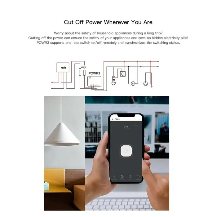 SONOFF smart Wi-Fi switch to measure POWR3 power consumption