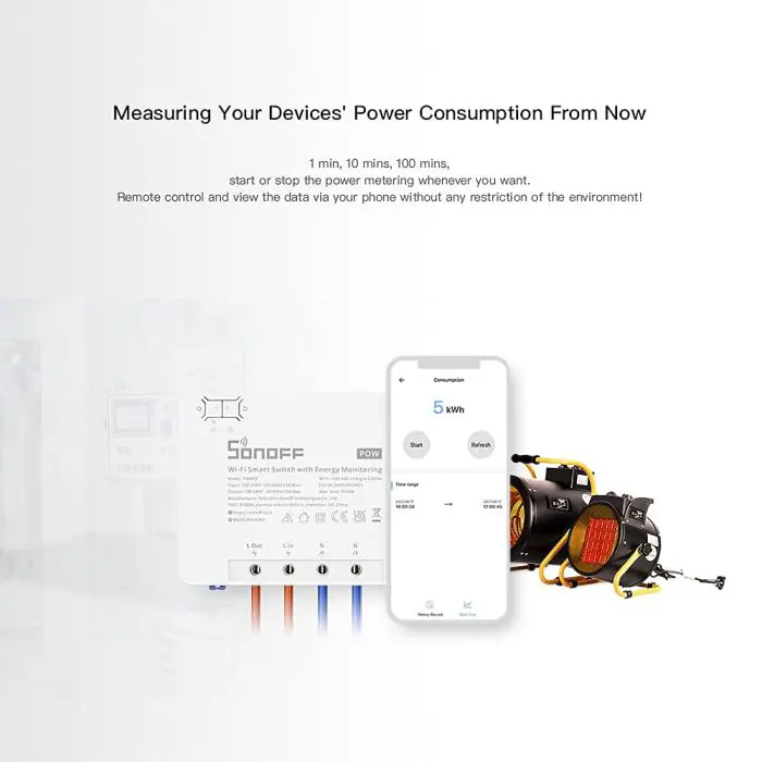SONOFF smart Wi-Fi switch to measure POWR3 power consumption