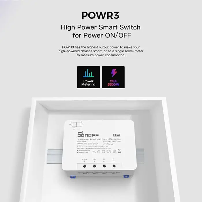 SONOFF smart Wi-Fi switch to measure POWR3 power consumption