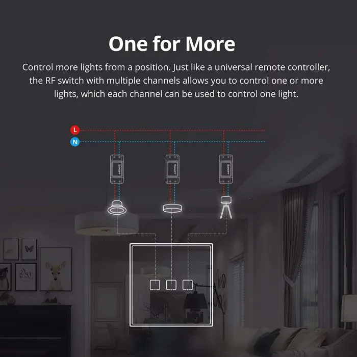SONOFF wireless smart wall switch 433MHz dual T2EU3C-RF