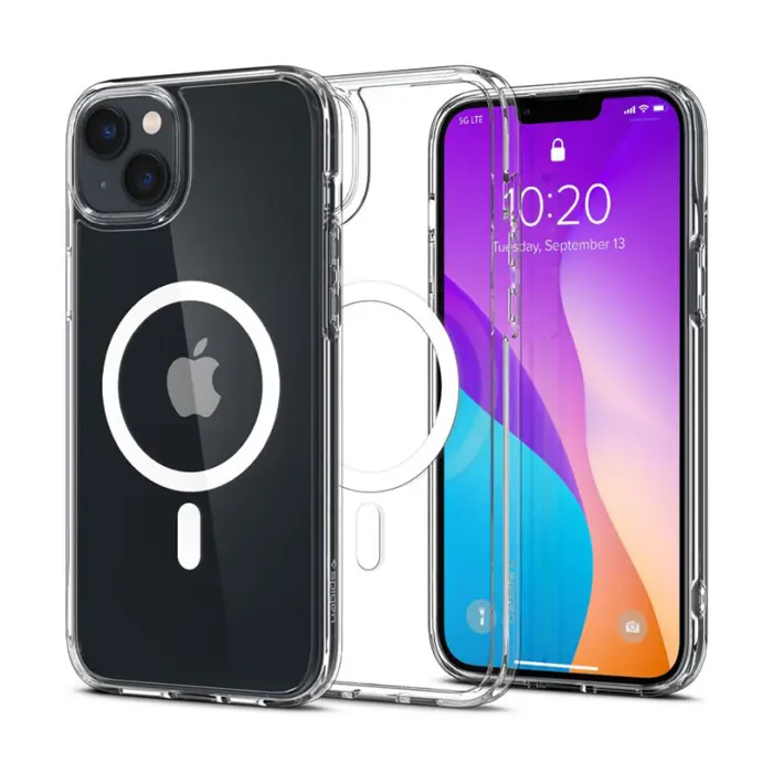 Spigen Crystal Hybrid MagSafe, zaštitna maska za telefon, prozirno-bijela - iPhone 14 Plus (ACS04656)