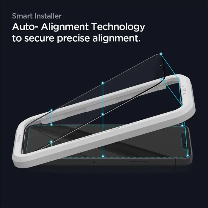 Spigen Glas tR ALM FC Black, zaštitno staklo za ekran telefona, 2 kom + okvir za instalaciju - iPhone 12 Pro Max