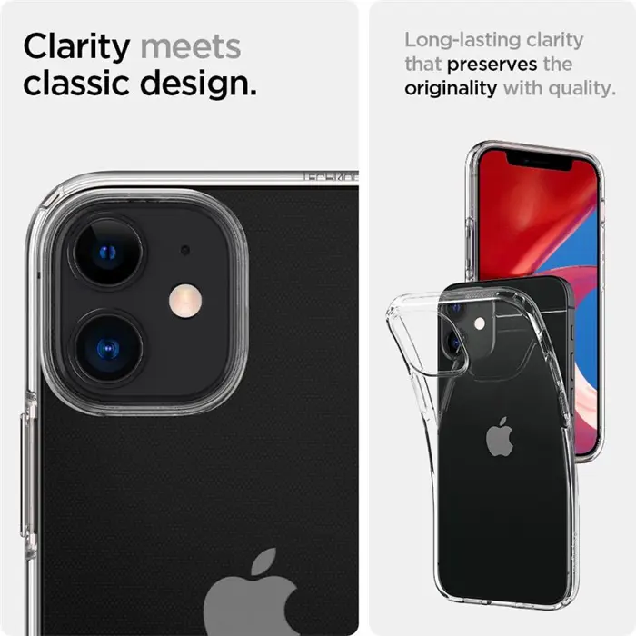 Spigen Liquid Crystal, zaštitna maska za telefon, prozirna - iPhone 12 mini