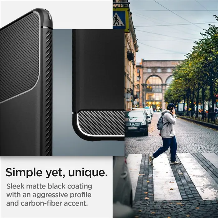 Spigen Rugged Armor, zaštitna maska za telefon, mat crna - Samsung Galaxy S22