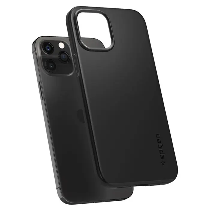 Spigen Thin Fit, zaštitna maska za telefon, crna - iPhone 12/Pro