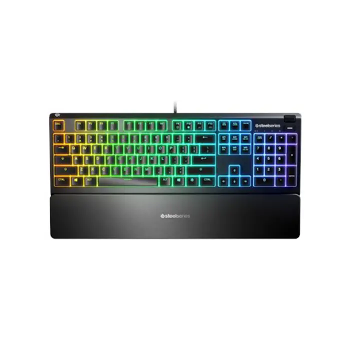 SteelSeries Apex 3 Gaming Keyboard, US Layout, Wired, Black SteelSeries Apex 3 Gaming keyboard, IP32 water resistant for protection against spills, Customizable 10-zone RGB illumination reacts to gam