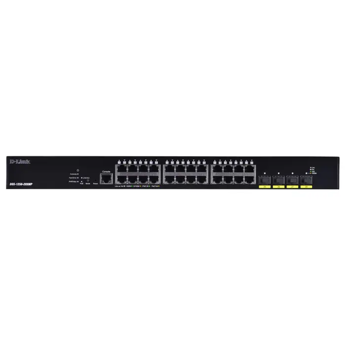 Switch D-Link DGS-1250-28XMP/E Gigabit Ethernet (10/100/1000) Power over Ethernet (PoE) Black