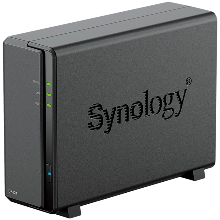 Synology DiskStation DS124 1-Bay NAS, CPU 4-core 1.7 GHz, 1 GB DDR4, 1 x 1Gbe LAN, 2 x USB 3.2