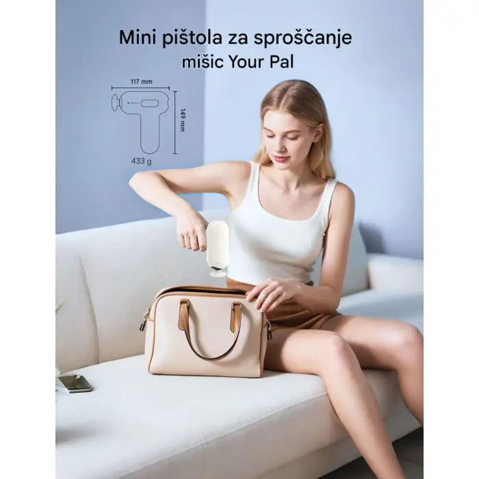 TAOTRONICS Masažna mini pištola bela