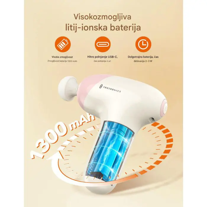 TAOTRONICS Masažna mini pištola pink
