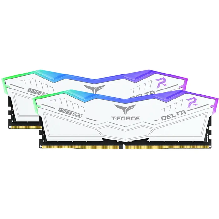 Team Group DDR5 - 16GB - 6400 - CL - 32 RGB white, dual kit TEM, memory (white, FF4D532G6400HC32ADC01, Delta RGB, INTEL XMP)