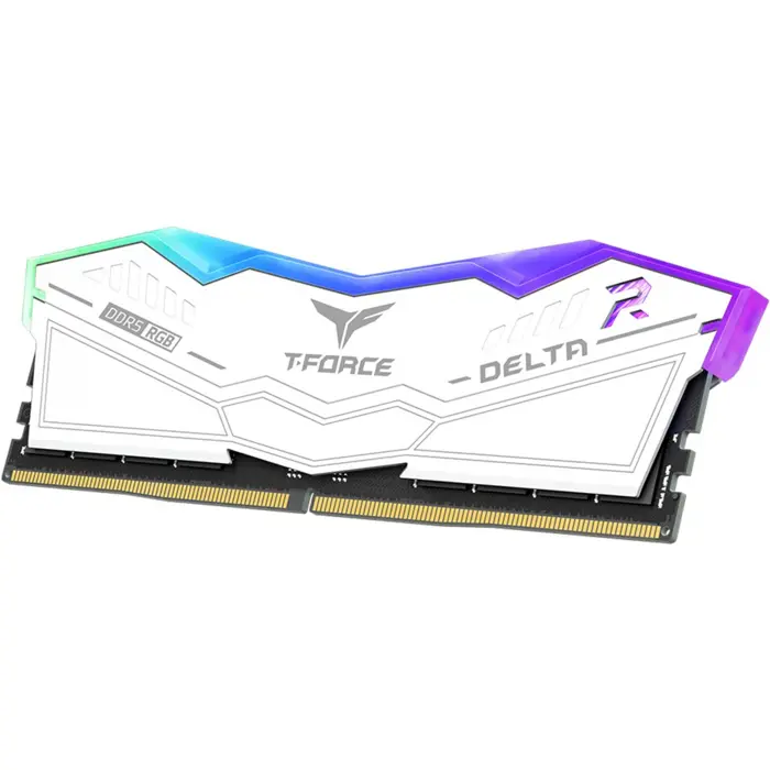 Team Group DDR5 - 16GB - 6400 - CL - 32 RGB white, dual kit TEM, memory (white, FF4D532G6400HC32ADC01, Delta RGB, INTEL XMP)