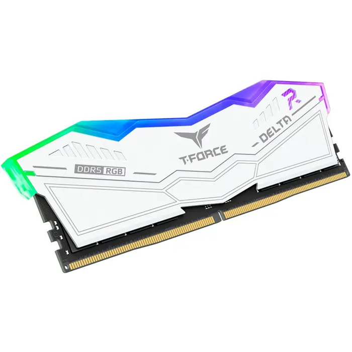 Team Group DDR5 - 16GB - 6400 - CL - 32 RGB white, dual kit TEM, memory (white, FF4D532G6400HC32ADC01, Delta RGB, INTEL XMP)