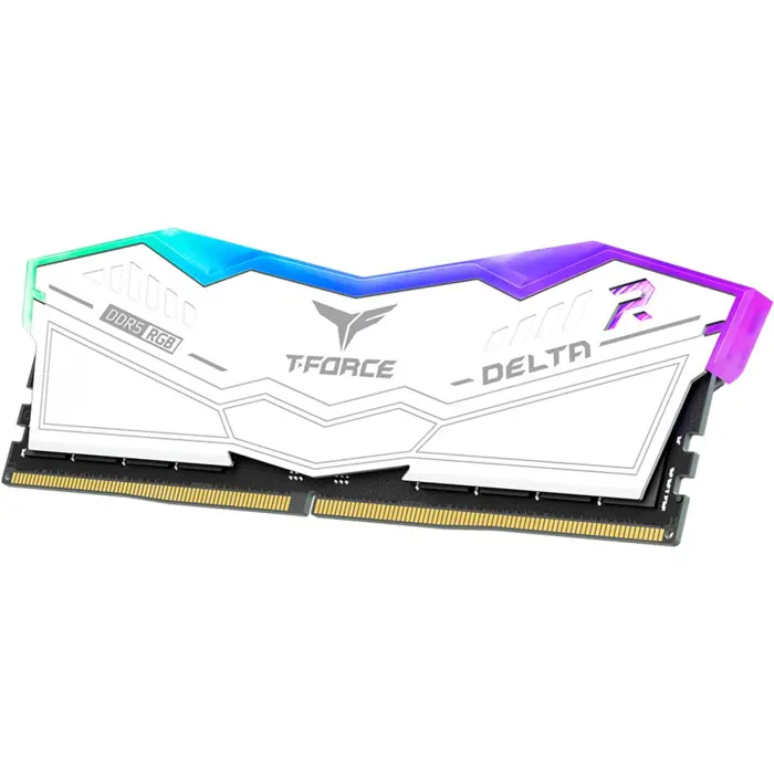 Team Group DDR5 - 16GB - 6400 - CL - 32 RGB white, dual kit TEM, memory (white, FF4D532G6400HC32ADC01, Delta RGB, INTEL XMP)