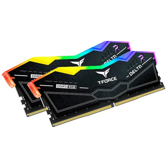 Team Group DDR5 32GB - 7200 - CL - 34 - Dual-Kit, DIMM - FF3D532G7200HC34ADC01, Delta RGB, XMP - black