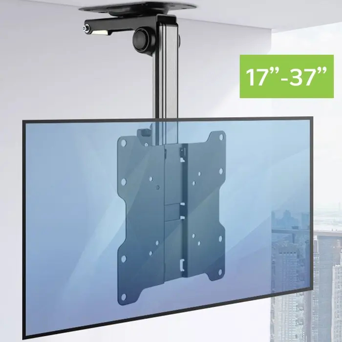 Techly Fold-Up Retractable Ceiling Mount for TV LED/LCD 17"-37" Black