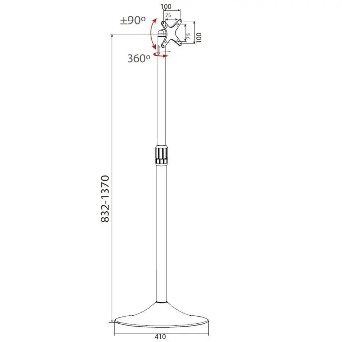 Techly ICA-TR10 signage display mount 68.6 cm (27") Silver