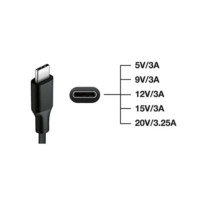 Tecnoware universal USB-C 65W power supply with "Power delivery" function