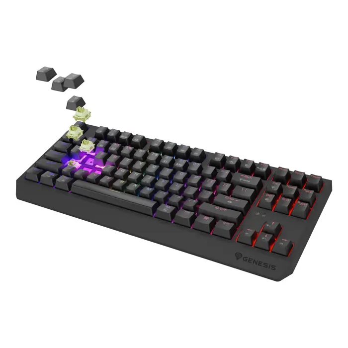 THOR 230 | Mechanical Gaming Keyboard | Wireless | US | Black | 2.4 GHz, Bluetooth, USB | Outemu Silent Lemon