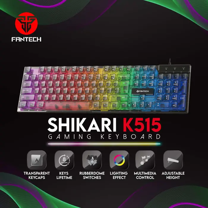 TIPKOVNICA GAMING ŽIČNA FANTECH SHIKARI K515 CRNA 