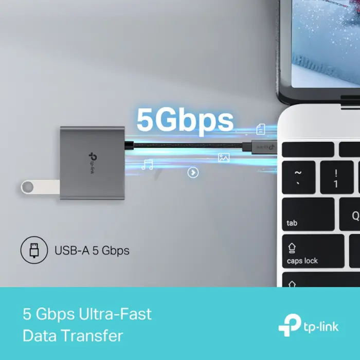 TP-Link 3-portni USB-C HUB 1xUSB-A, 1xUSB-C PD, 1x HDMI 4K 60Hz, crni