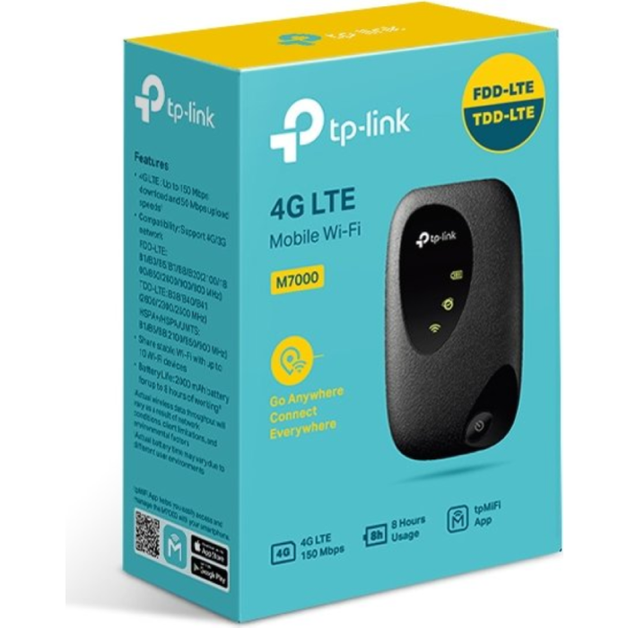 TP-Link 4G LTE Mobile Wi-Fi hotspot with battery power M7000