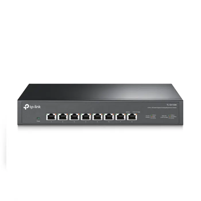 TP-Link 8-Port Multi-gigabit 10G preklopnik (Switch), 8×10G, desktop/rackmount 13" kučište